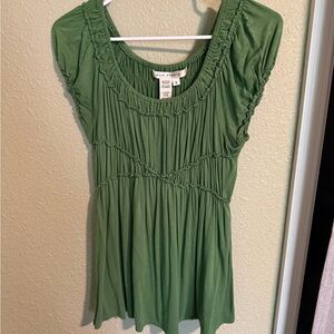 Max Studio Green Ruched Blouse